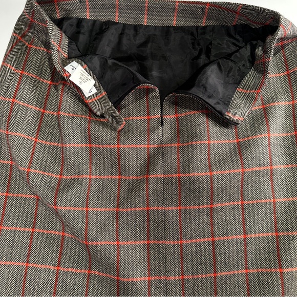Harvé Benard Sport workwear wool pencil skirt herringbone windowpane size 12 - Picture 8 of 10